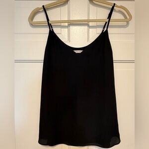 Babaton Black Satin V-Neck Cami Top